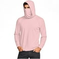 thumbnail image 6 of Aboser UPF 50+ Rash Guard Long Sleeve Workout Hoodies Athletic Bodybuilding Sun Shirts SPF UV Protection Shirt Plus Size Mask Hooded Tops Pink XL, 6 of 9