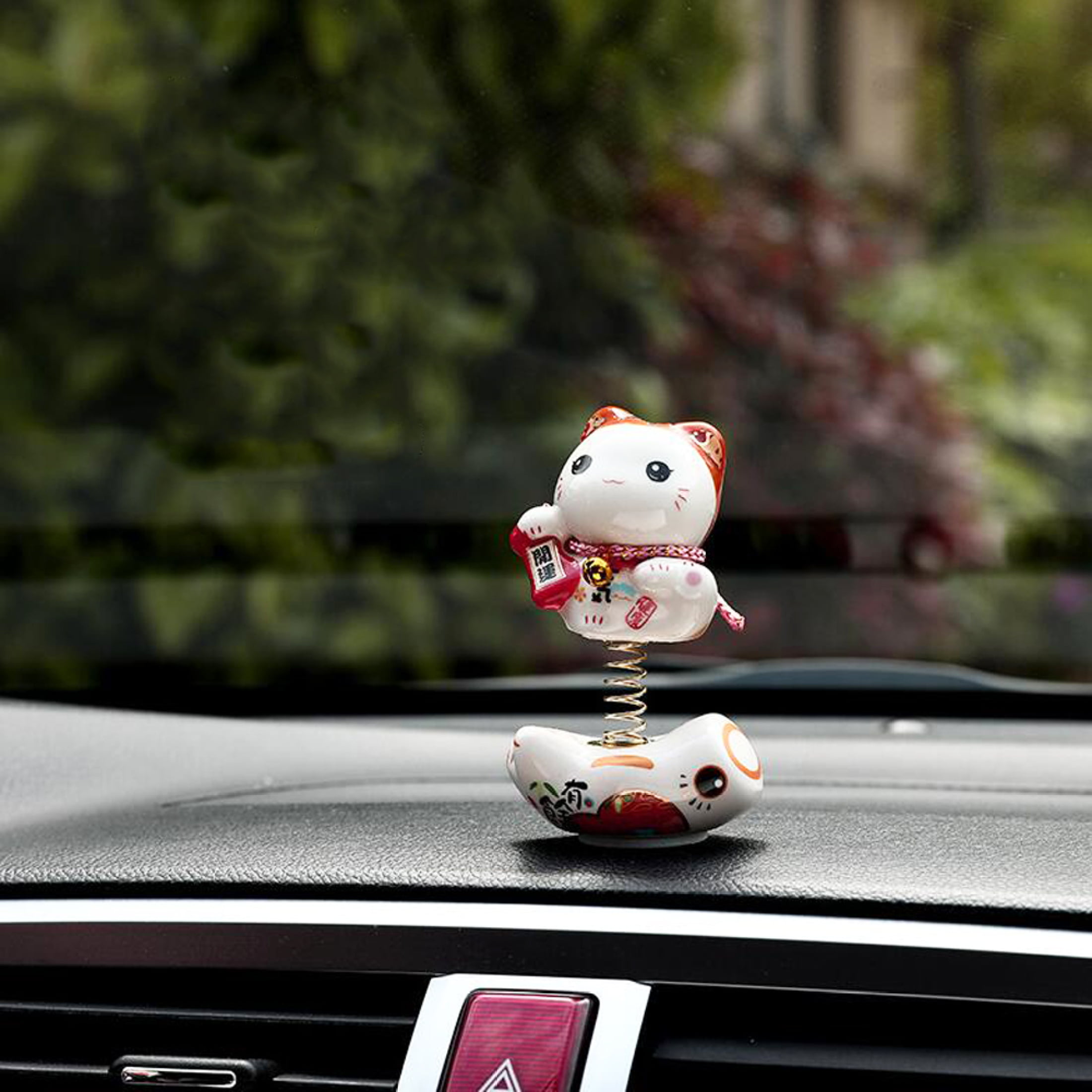 MoreChioce Car Dashboard Ornament Spring Cat Ornaments Cat Auto Accessories  Traditional Auspicious Spring Cat Car Driver Cab Interior Accessories