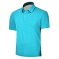 thumbnail image 1 of Hiiyo Men's Plus Size Polo Shirt Solid Color Short Sleeved T-Shirt, Blue, 1 of 3