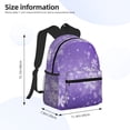 thumbnail image 5 of Gukieu Snowfall Sky White Purple Print Backpack, Waterproof Backpack with Adjustable Shoulder Straps, Suitable for Campus, Business, Travel, Unisex, 5 of 6