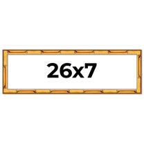 26x7 Frame Gold Bamboo Solid Wood Picture Frame | 1 Inch Moulding Width | Interior Frame Depth 0.75