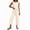 Beige, variant on Women's Contrast Stitch Sleeveless Top and Drawstring Culotte Pants Set, 2 Piece Casual Outfit