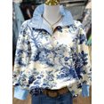thumbnail image 1 of Spring Fashion Women's Ruffled Stand-up Collar Shirt Loose Temperament Commuter Long Sleeve Top, 1 of 6
