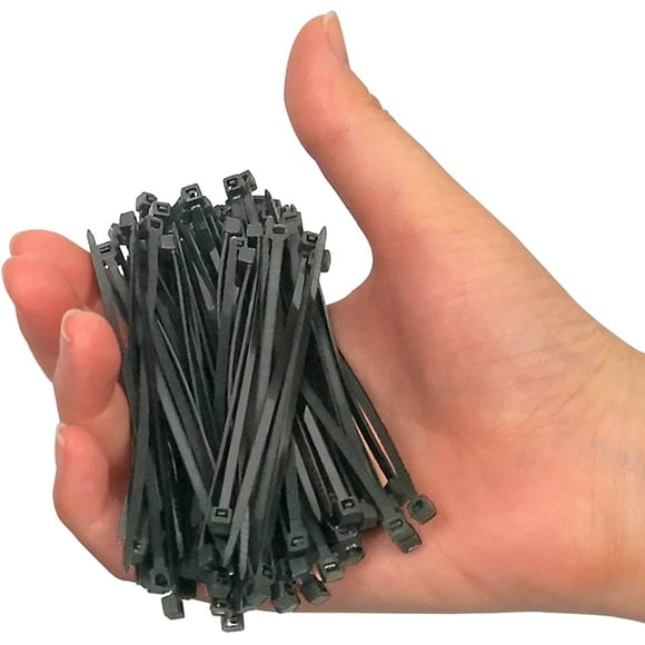 the Season Essentials Multi-Purpose Zip Ties & Hook and Loop Straps Set, 200 pcs - 4in Black