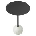 thumbnail image 3 of Coffee Sofa Side Table, White Black, Wood, Round, Living Kitchen Cafe Bistro Hospitality Restaurant, Modern Contemporary HB36383, 3 of 10