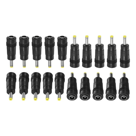 Uxcell 20-Pack DC DC Plug Connectors 5.5x2.1mm Female to 6.3x3.0mm Male Pure Copper Barrel Plug Adapter for Laptops/Trail Cameras