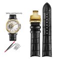 thumbnail image 3 of Correa de reloj de cuero genuino con extremo curvo de 20 mm y 21 mm para Tissot Seiko Rossini 5793B04B 9633B04B Pulsera con patrón de lagarto, 3 of 5