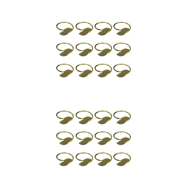 Bewildely 12 Pieces Home Restaurant Leaf Shaped Napkin Banquet Portable Ceremony Decoration Napkins Ornament Rhinestone Ring Oro 2piezas