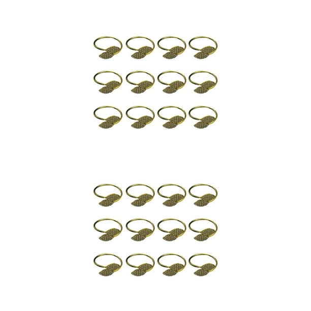 Toystoory 12 Pieces Home Rhinestone Napkin Ring Wedding Accessories Banquet Decoration Ornament Metal Party Napkins Portable Oro 2piezas