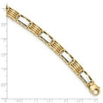 thumbnail image 3 of 14k Yellow and White Gold Two Tone 8.5in Men's Link Bracelet - with Secure Lobster Lock Clasp 8.5" (Width = 7mm ), 3 of 4