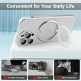 thumbnail image 3 of Compatible with iPhone 14 Pro Max Case with Magnetic Ring Holder [Compatible with Magsafe & Camera Lens Protector] Soft TPU Shockproof Kickstand Phone Case for iPhone 14 Pro Max Silver, 3 of 12