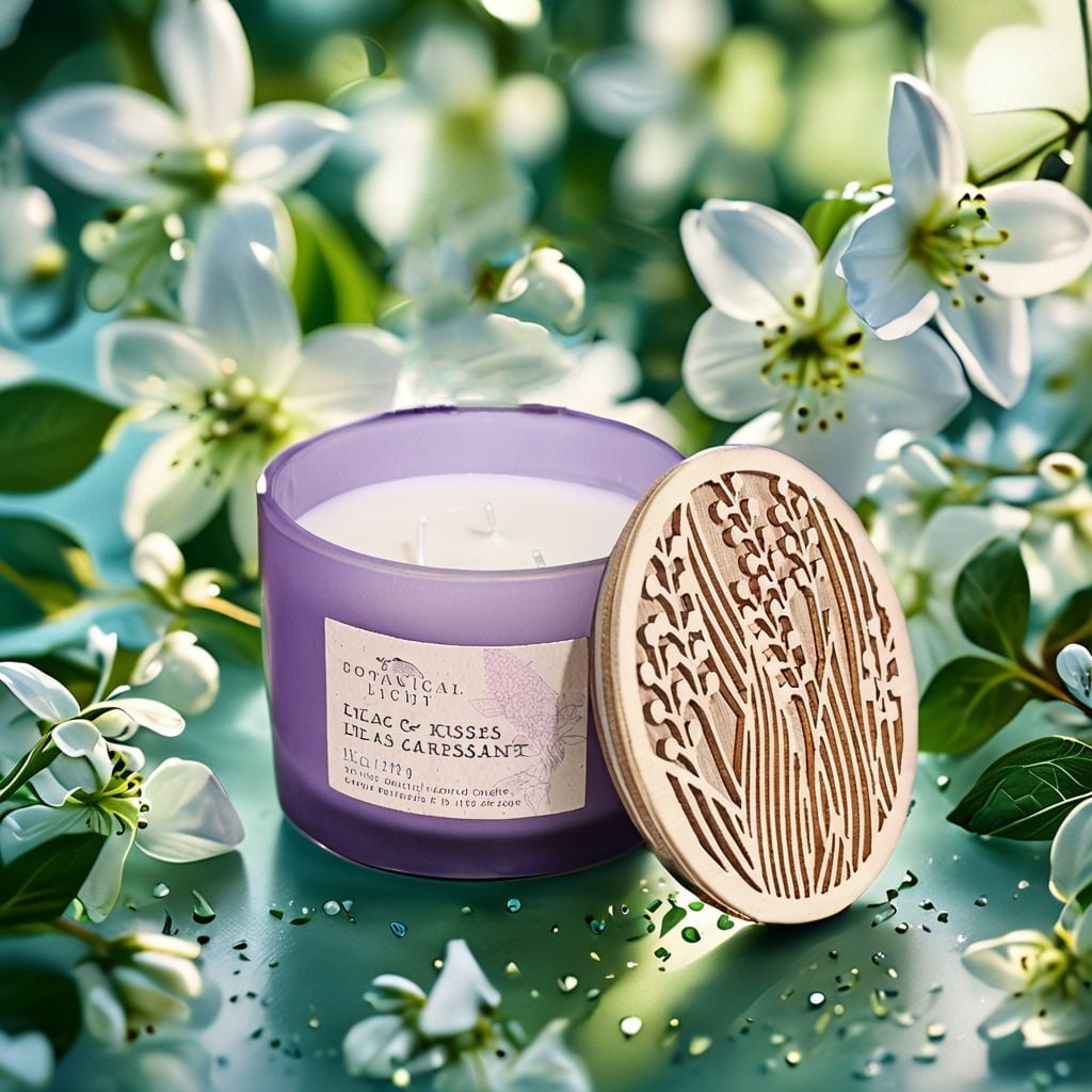 Botanical Light 12OZ Lilas et Kisses Cire de soja Mélange bougie parfumée, 3 mèche de coton · 12oz<br>· 340g<br>· 1 paquet