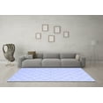 thumbnail image 3 of Ahgly Company Machine Washable Indoor Square Trellis Blue Modern Area Rugs, 5' Square, 3 of 4