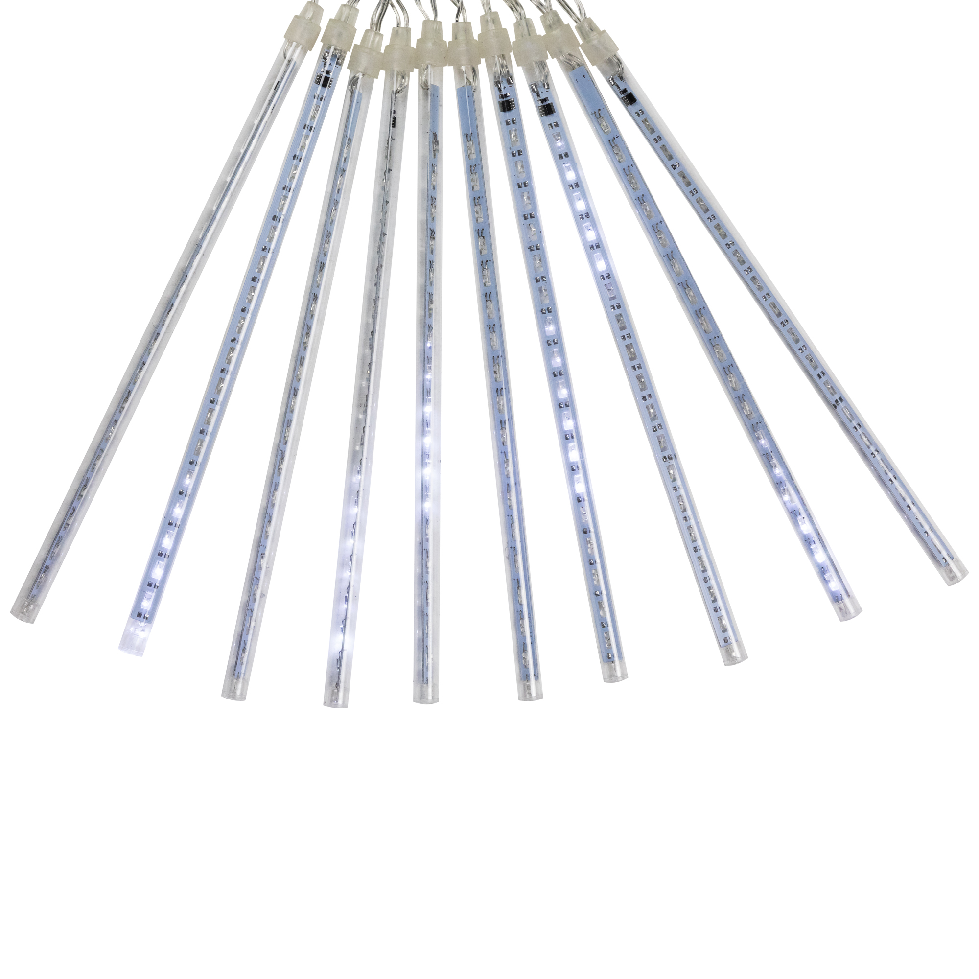 Set of 10 Dripping Icicle Snowfall Christmas Light Tubes 9"