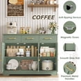 thumbnail image 4 of Homfa 42.5'' Kitchen Buffet Sideboard Cabinet, 3 Drawers Farmhouse Coffee Bar Storage Cabinet with Adjustable Shelf, Green, 4 of 8