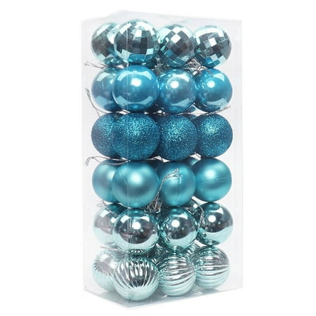

HOVTOIL Christmas Ball 36Pcs 4cm Christmas Tree Color Ball Electroplating Multi-styles Boxed Unbreakable Reusable Scene Layout Plastic Xmas Party Decor Hanging Ball Pendant Party Supplies