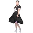 thumbnail image 1 of Black Full Circle Skirt - 50s Style Twirl Skirt - Elastic Waist - S/M, 1 of 3