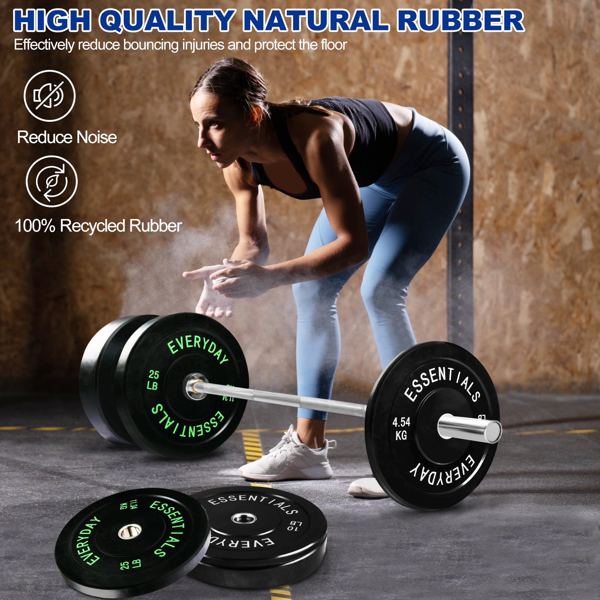 BalanceFrom Olympic Bumper Plate Weight Plate with Steel Hub, Black, 160 lbs Set, Multiple Packages