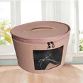 thumbnail image 5 of 2X Hat Box Organizer Round Travel Hat Boxes Foldable Hat Storage Bag with Dustproof Lid Hat Storage Box D, 5 of 10