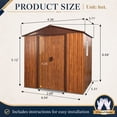 thumbnail image 3 of CarButler 6x6ft Metal Outdoor Storage Shed with Window and Lockable Sliding Doors for Garden Backyard Patio Lawn Coffee, 3 of 9