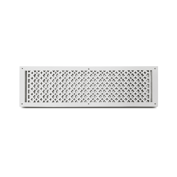 Air Return Grill 8″ X 30″ With Holes and Screws,Faceplate Size 10″ x 32″ , HVAC Duct Cover, Cast Iron Powder Coated Repaintable Vent for Walls,Ceilings, Floors – Tudor Mushroom Design VR 100