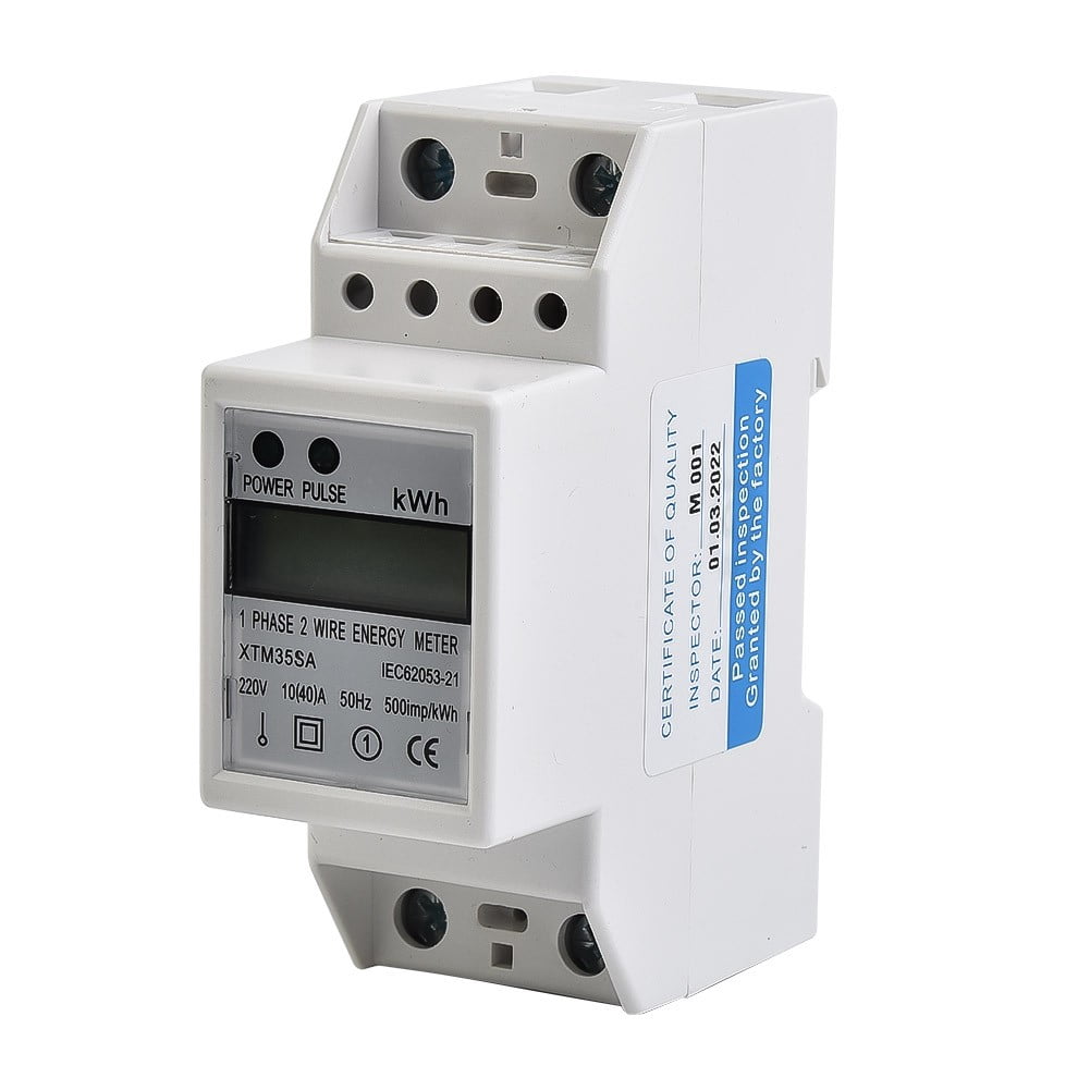 Xtm35Sa Digital Electric Energy Meter Din-Rail 220V Kwh Single Phase 2Wire 10-40A Lcd Guide Type Backlight Digits Wattmeter 10(40)A