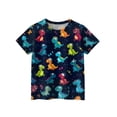 thumbnail image 3 of CCRFTGI Cute Shirts for Kids Girls Size 6-7 Big Sister Outfit Short Sleeve Trendy Animal Print Tops Casual Crew Neck Tunic Tops Black 2-3 Years, 3 of 4