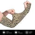 thumbnail image 3 of Sun Protection Arm Sleeves for Men Women, Realistic leopard print beige Sleeves to Cover Arms with Thumb Hole Cooling Sleeve, 3 of 6
