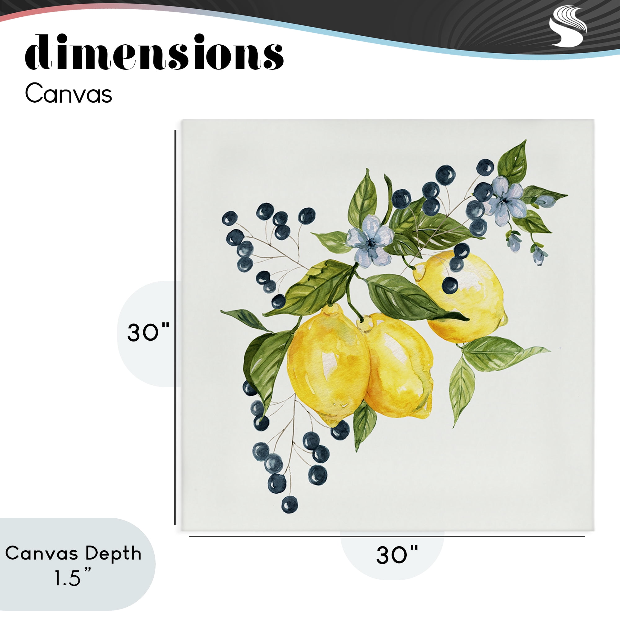 Stupell Industries Lemon Branch with Berries Canvas Wall Art, design by Livi Finn