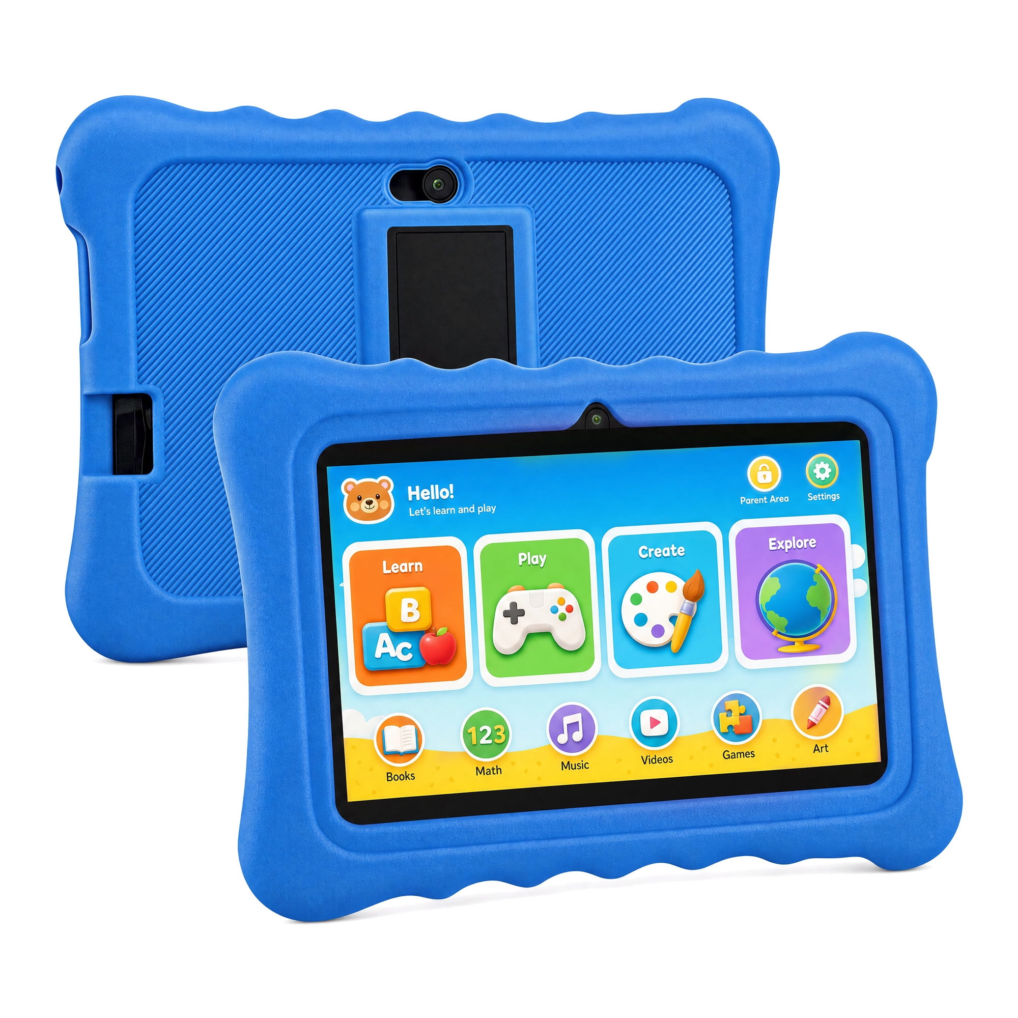HDJ 7 in 1024 x 600 Child Tablet,Kids Tablet with Parent Control 32 GB, Android 13, Wi-Fi, Bluetooth, Blue
