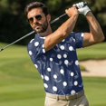 thumbnail image 4 of Aplkyhs Blue Matching Couple Golf Shirts Quarter Zip Mens Hawaiian Shirt Lapel Design Breathable Fabric Soft and Comfortable Polyester Shirts for Men for Casual Wear, 4 of 6