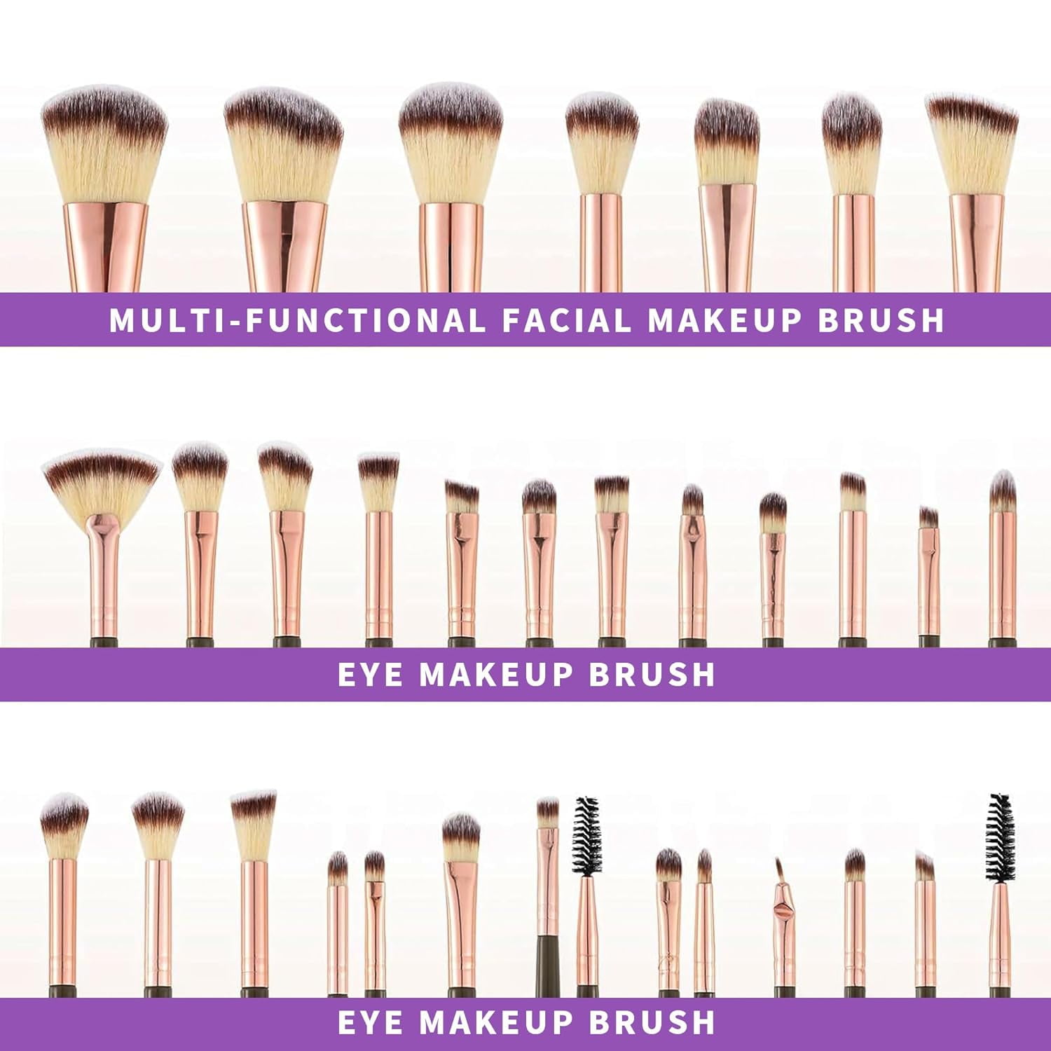 56Pcs Professional Makeup Brush Set with Case – Multi-Functional Foundation & Eye Brush Kit, Soft Synthetic Bristles, Ergonomic Handles, Complete Cosmetic Tools for Face & Eyes