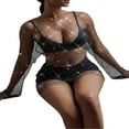 thumbnail image 4 of Women‘s See Through Pearl Rhinestone Cover Up Dress Summer Sheer Mesh Bikini Cover Up Beach Bathing Suit Coverups, 4 of 9