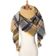 thumbnail image 2 of beishanbush Scarf Women Fall Winter Scarf Classic Tassel Plaid Scarf Warm Soft Large Blanket Wrap Shawl Scarves Yellow, 2 of 4