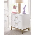 thumbnail image 2 of Maklaine Modern Two Drawer Gold Knob Night Stand in White Wood, 2 of 4