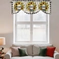 thumbnail image 3 of Tie Up Valance Curtain for Kitchen,Summer Words Farm Sunflowers Rod Pocket Short Curtains Adjustable Tie-Up Shade Valances,Butterflies Country Floral Window Treatment for Bathroom Living Room Bedroom, 3 of 9