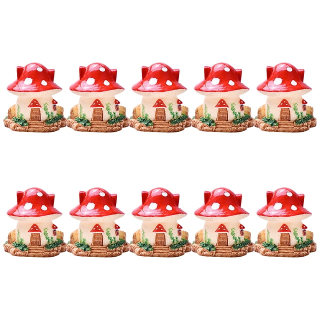 Bearachild Mushroom House Artificial Mini Atractivo Jardín Decoración Micro-Paisaje Hada Miniatura Casas Dormitorio Carnosidad Patio Decoración Rojo Bearachild HA074839-01