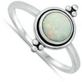 thumbnail image 4 of CHOOSE YOUR COLOR Bali White Simulated Opal Ring .925 Sterling Silver Band CZ Female Size 6, 4 of 4