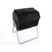 FCMP Outdoor 37 Gallon Single Chamber Roto Tumbling Compost Bin, Black