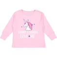 thumbnail image 3 of Inktastic Grammy and Grandpa Love Me Girl Unicorn Girls Long Sleeve Toddler T-Shirt, 3 of 5