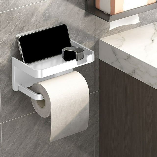 Vaidha Toilet Paper Bracket Wall Mounted Oppose Rust Plastic Self-adhesive Toilet Paper Bracket