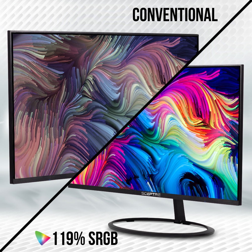 Sceptre 32-inch IPS QHD Monitor 2560 x 1440 119% sRGB Edge-Less up to 75Hz DisplayPort HDMI x2, Build-in Speakers Machine Black 2023 (E325W-QPS)