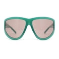 thumbnail image 2 of XXL Oversized Trendy Modified Curved Wrap Around Sport Plastic Sunglasses Green - Brown, 2 of 4