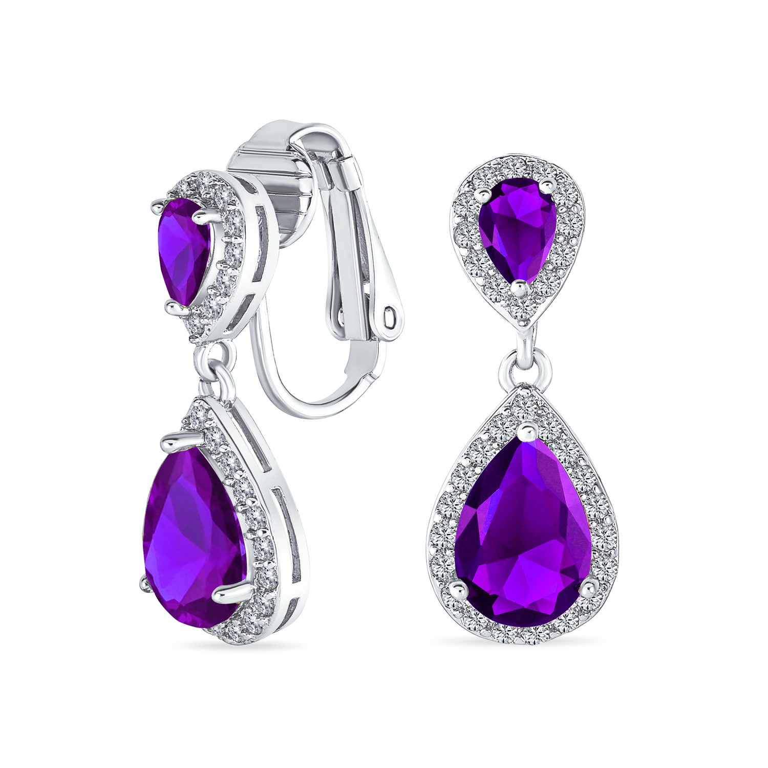 No.89 Amethyst with Apple Blossom Flower Earrings