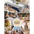 thumbnail image 5 of Navy Blue Grey Stripe Table Cloth, Modern Art Horizontal Striped Waterproof Tablecloth for Rectangle Tables, Reusable Washable Fabric Table Cover for Restaurant Kitchen Dining Tables 60"x102", 5 of 6
