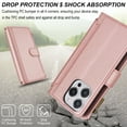 thumbnail image 5 of ELEHOLD for iPhone 14 Pro PU Leather Wallet Case, with Card Holder Strap Shoulder Lanyard for Women Men, Durable Zipper Kickstand Cover for iPhone 14 Pro,Rosegold, 5 of 10