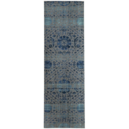 

Suzani Distressed Grey & Blue Kitchen Mat by Kavka Designs