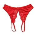 thumbnail image 1 of HUITKMM Seamless Cotton Underwear Women Womens Open File Thong Transparent Mesh Front and Rear Open File Lace Edge Low Waist Panties, 1 of 3