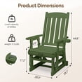 thumbnail image 4 of Ktaxon Outdoor Glider Chair Wood Patio Glider with Cup Holder, Smooth Rocking Porch Glider for Garden Yard, Dark Green, 4 of 9