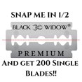thumbnail image 2 of Kit de maquinilla de afeitar Straight Edge Black Widow de acero inoxidable, 100 cuchillas, 2 of 8
